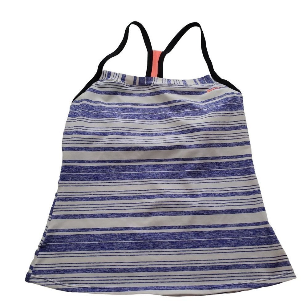 Nike 10 Tankini Swim Top Racer Back blue white